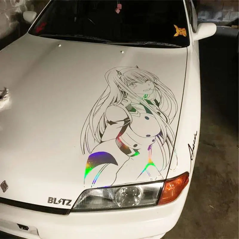 Anime girl JDM car sticker decal vinyl graphic for drift cars, tuner builds, laptops, toolboxes and garages