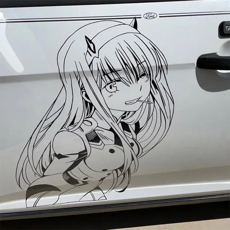 Anime girl JDM car sticker decal vinyl graphic for drift cars, tuner builds, laptops, toolboxes and garages