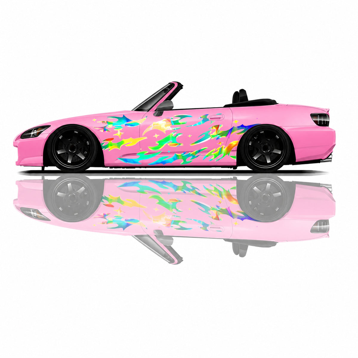 Universal drift car livery, holographic car wrap, holographic drift livery, reflective racing graphics, drift car decals, custom drift wrap, JDM drift graphics, tuner car wrap, motorsport livery, iridescent vehicle graphics, racing decals, performance car graphics, track car wrap, sponsor style livery, show car graphics