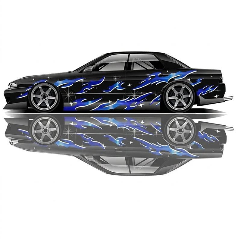 Universal drift car livery flames, flame drift car wrap, drift car flame graphics, custom flame racing decals, JDM flame livery, tuner car flame decals, motorsport flame graphics, drift wrap design, racing flame wrap, performance car graphics, custom drift livery, drift car decals, track car wrap design, sponsor style racing graphics, show car flame livery