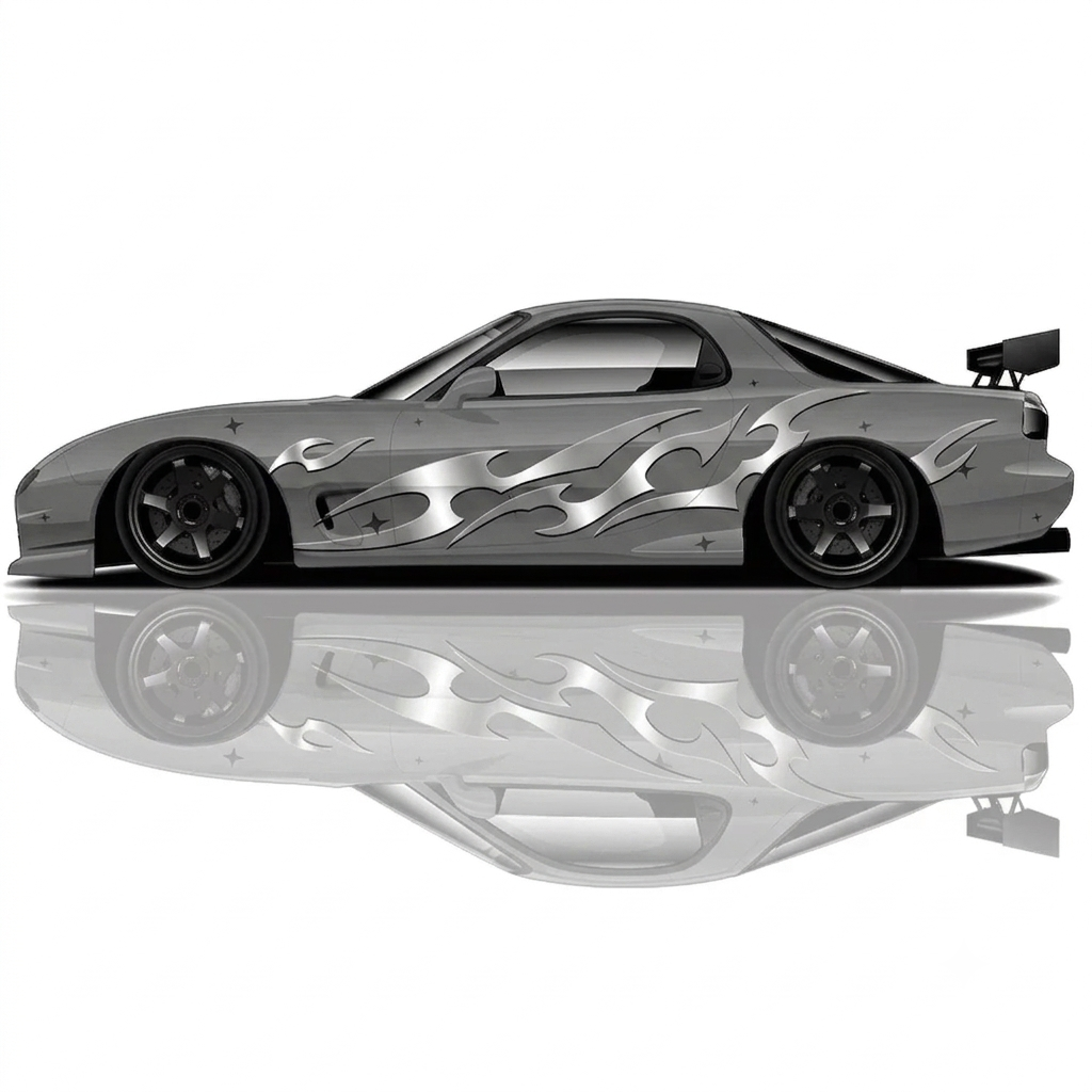 Universal drift car livery, Flame Streaks drift wrap, flame graphics car wrap, drift car decals, drift livery graphics, racing car wrap, JDM drift graphics, tuner car decals, motorsport livery, custom drift wrap, racing decals, performance car graphics, track car livery, sponsor style graphics, show car wrap design