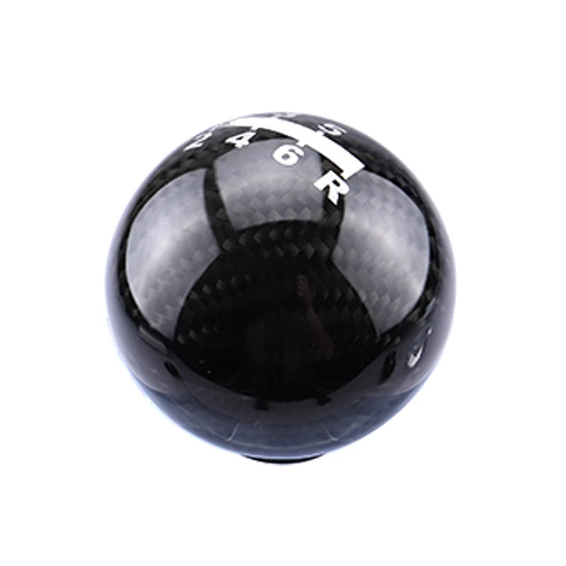 Carbon fiber style 5-speed manual shift knob with racing gear pattern