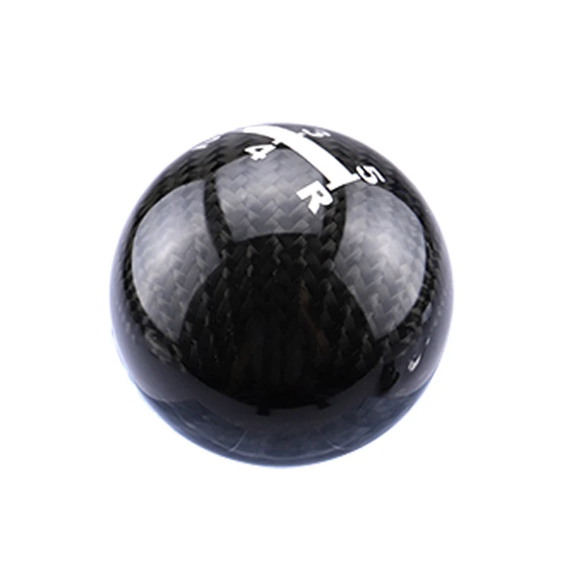 Carbon fiber style 5-speed manual shift knob with racing gear pattern