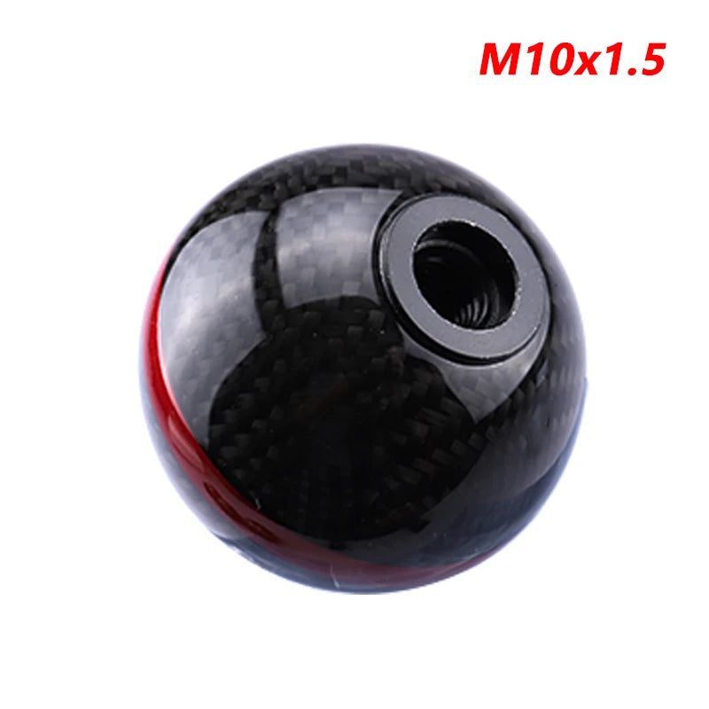 Carbon fiber style 5-speed manual shift knob with racing gear pattern