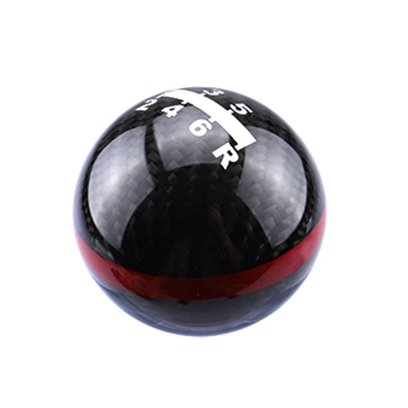Carbon fiber style 5-speed manual shift knob with racing gear pattern