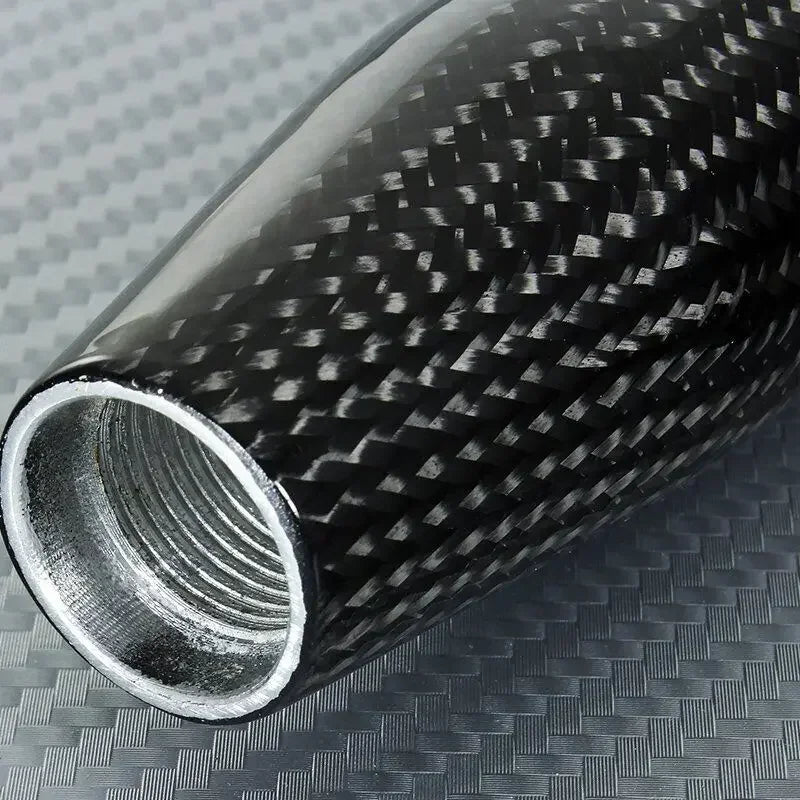 Carbon fiber style manual shift knob for performance car interior