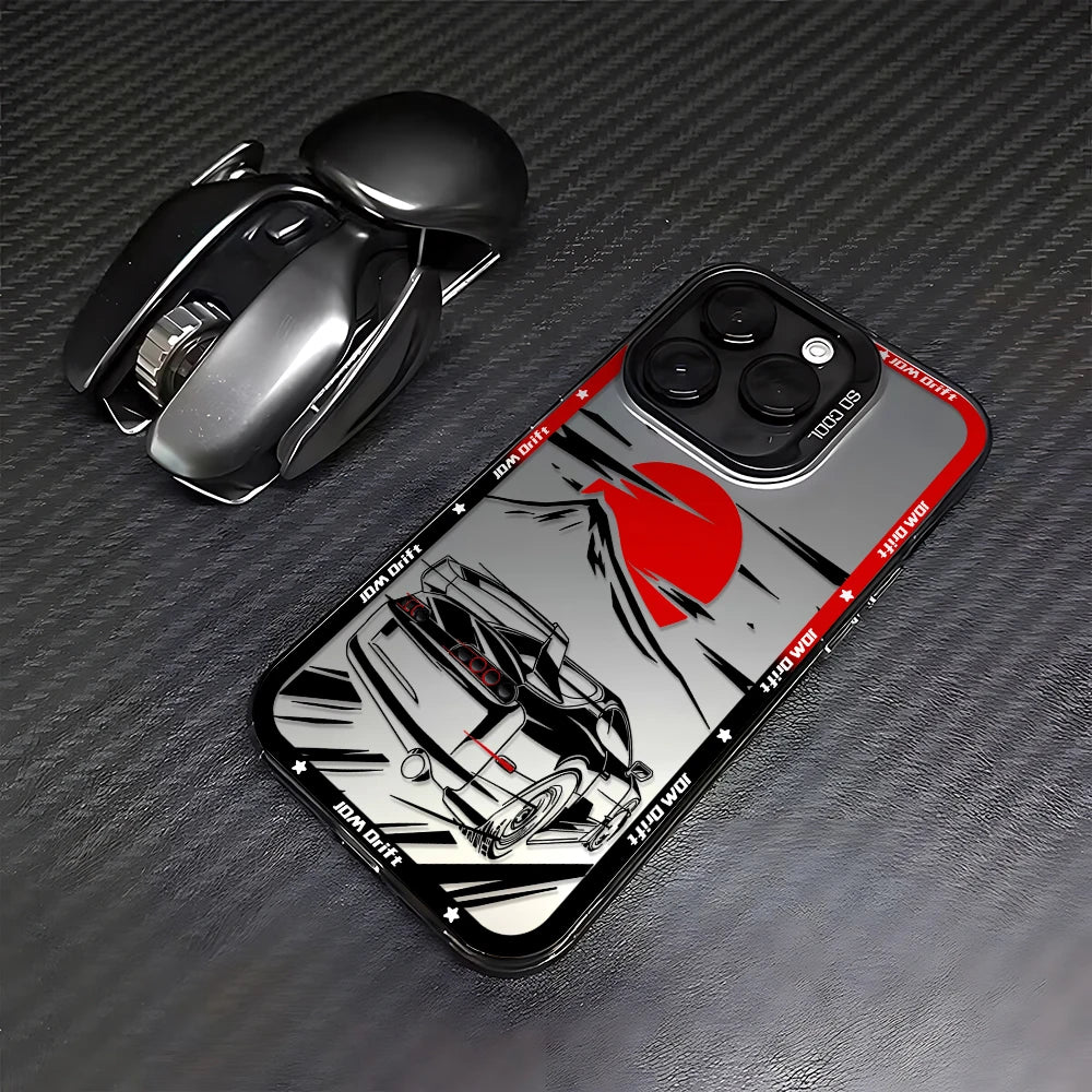 JDM drift phone cases featuring Japanese street racing artwork, performance cars, and mountain-inspired graphics