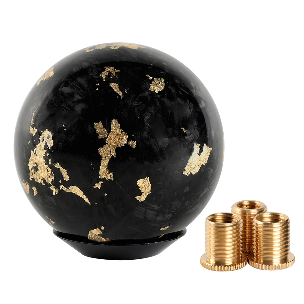 Black and red JDM resin-style manual shift knob with threaded adapters and multiple design options