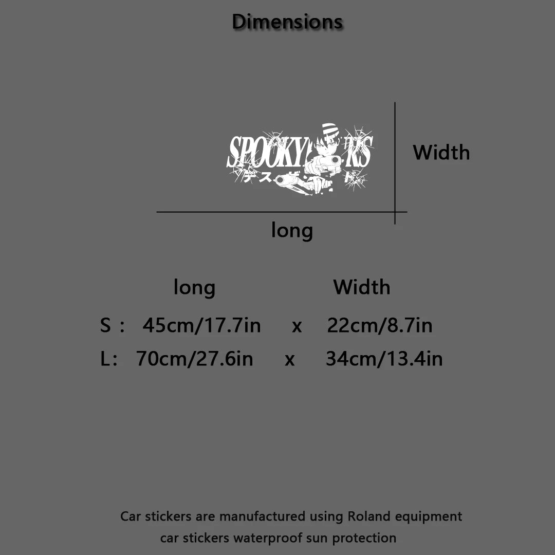 Black and white anime character windshield sticker for car window