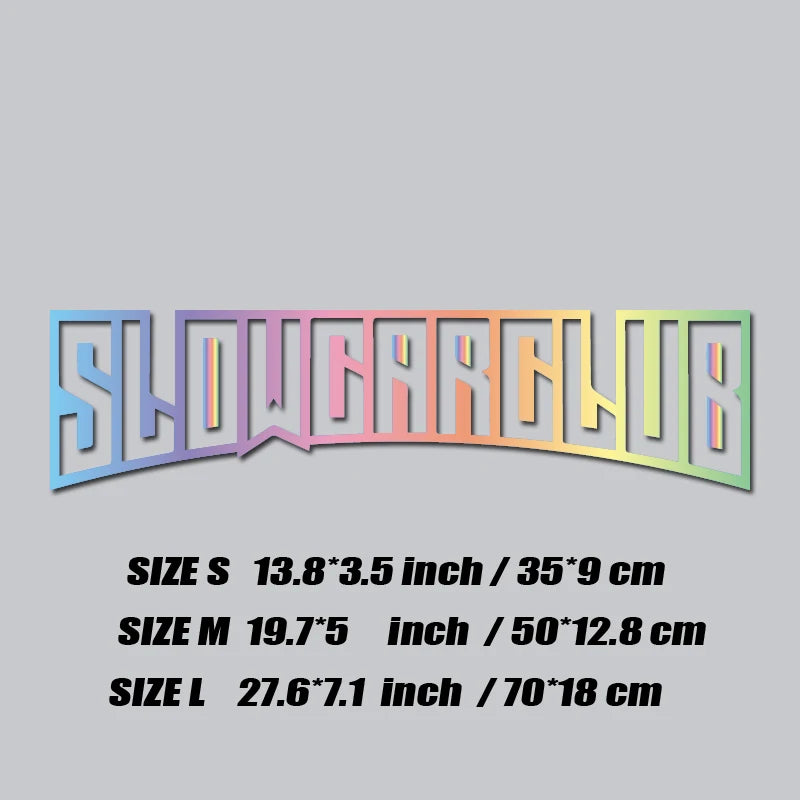  SHOWCAR windshield sticker on a modified white car