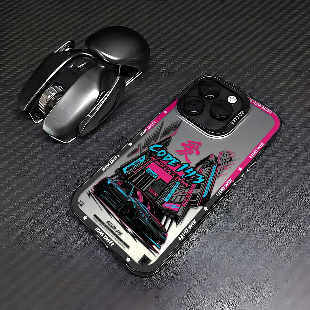 JDM drift phone cases featuring Japanese street racing artwork, performance cars, and mountain-inspired graphics