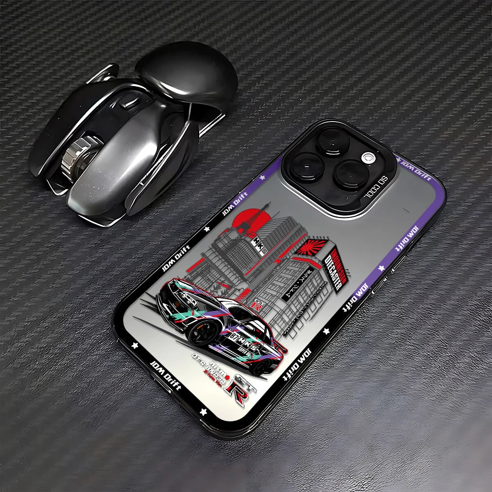 JDM drift phone cases featuring Japanese street racing artwork, performance cars, and mountain-inspired graphics