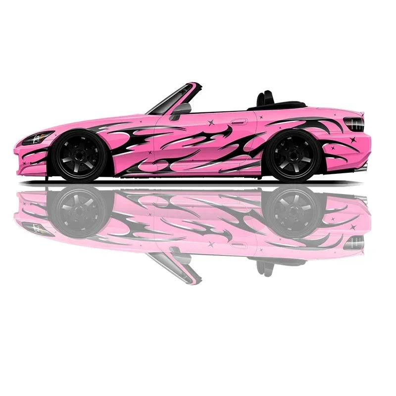 Premium Universal Drift Car Liveries Flame Streaks featuring bold flame graphics, racing decals, and JDM-inspired wrap artwork for drift cars, tuner builds, track cars, and show vehicles.