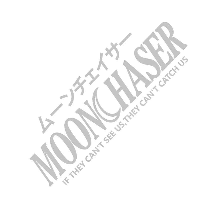  Moonchaser Japanese style sticker displayed on a car windshield