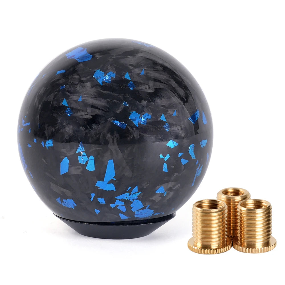 Black and red JDM resin-style manual shift knob with threaded adapters and multiple design options
