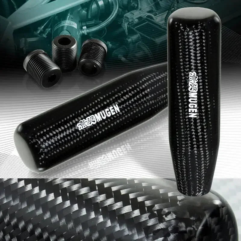 Carbon fiber style manual shift knob for performance car interior