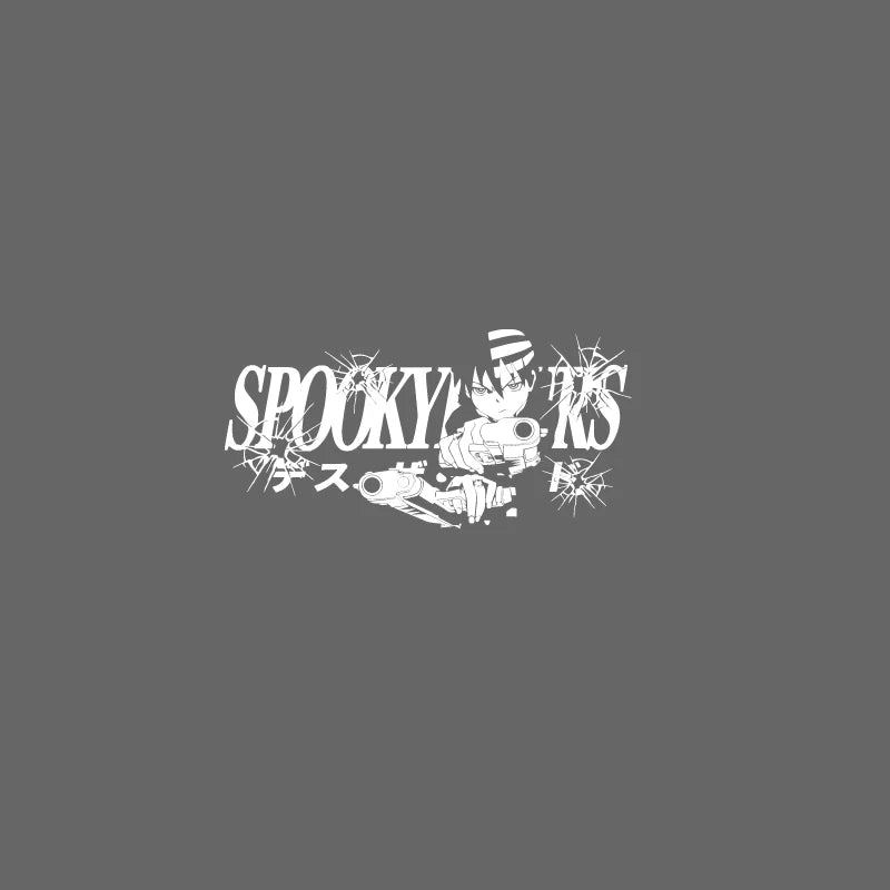 Black and white anime character windshield sticker for car window