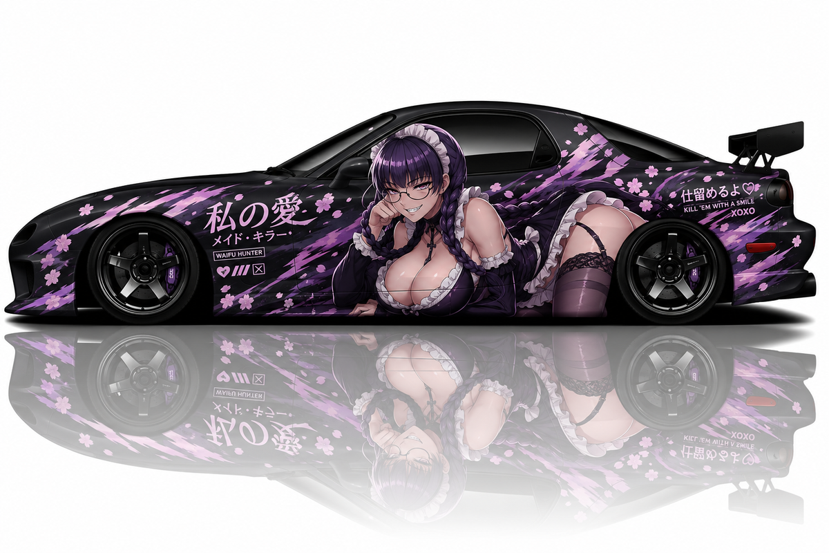 Roberta inspired Itasha livery
Anime car wrap for drift cars
JDM anime vehicle graphics
Custom Itasha wrap artwork
Anime drift car decals
Japanese Itasha racing livery
Tuner car anime graphics
Premium anime vehicle wrap design
Drift car anime decal artwork
JDM Itasha car wrap graphics